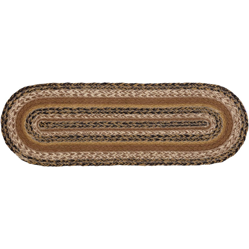 [Australia - AusPower] - VHC Brands Kettle Grove Jute Runner 8x24 Primitive Country Braided Kitchen Tabletop Design, Caramel Brown 