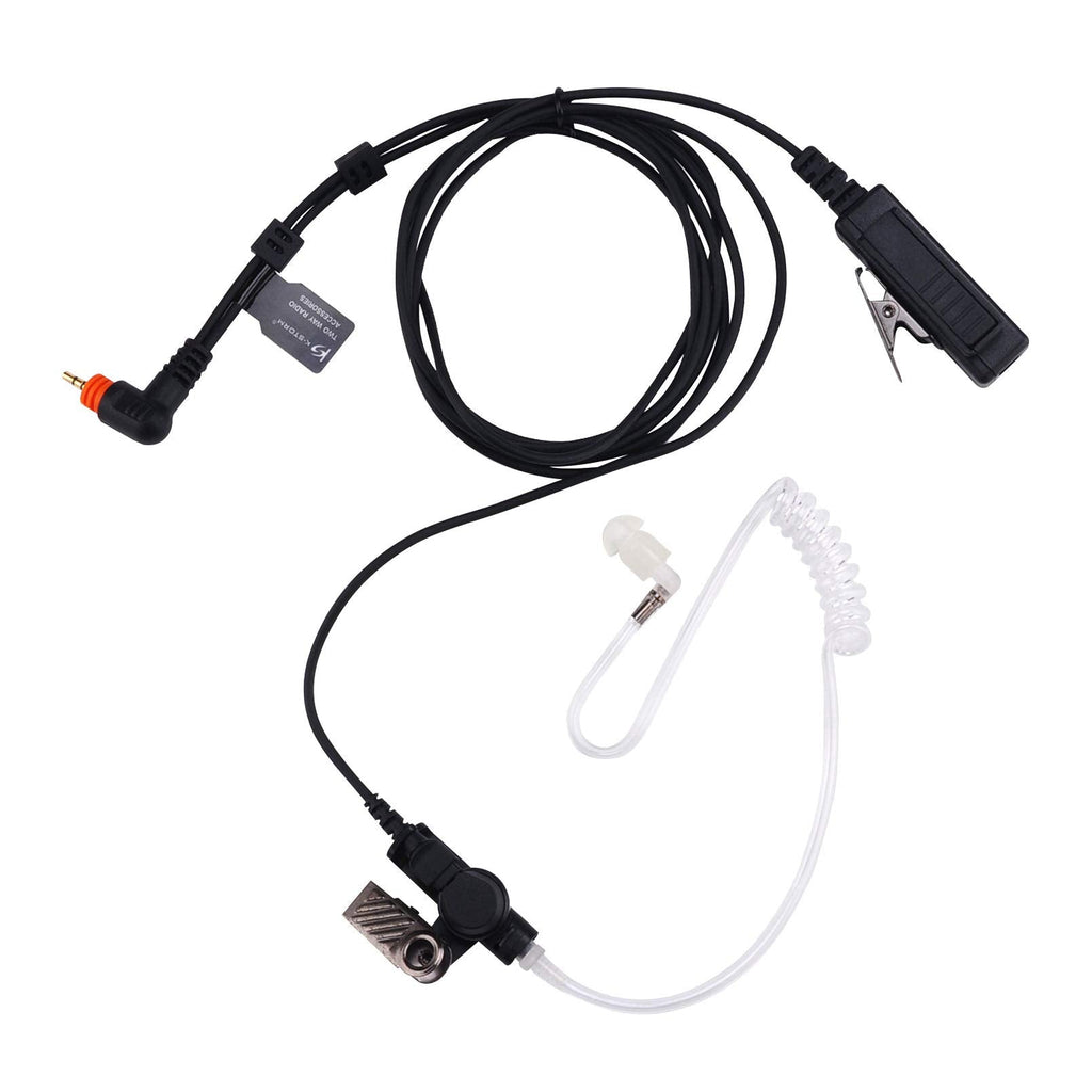 [Australia - AusPower] - KS K-STORM Acoustic Tube Surveillance Earpiece Headset Compatible with Motorola SL300,SL7550,SL8550e,SL1K 2 Way Radio, PU Material, Black 
