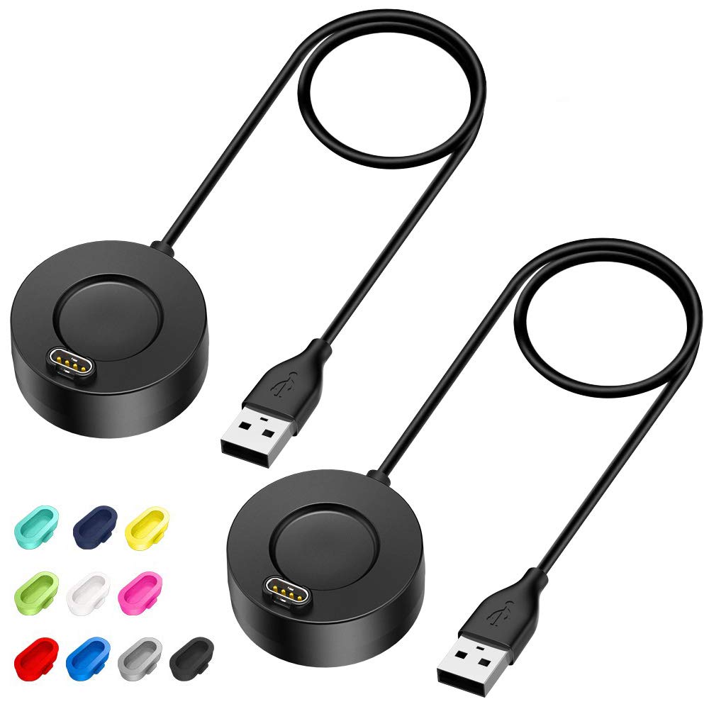 [Australia - AusPower] - EZCO Charger Compatible with Garmin Vivoactive 3 4 4S/ Fenix 5 / Fenix 6 6S 6X / Venu Sq Music, 2 Pack 3.3 Ft USB Charging Cable Stand Station Date Syn for Fenix 5 5S 5X / Forerunner 935 Smart Watch 