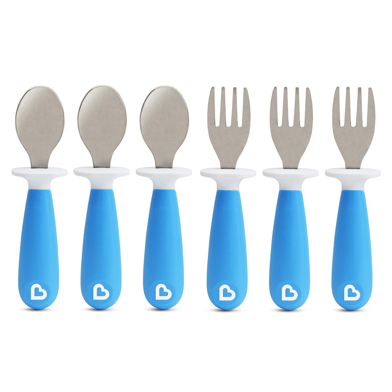 [Australia - AusPower] - Munchkin 6 Count Raise Toddler Forks and Spoons, Blue, 12+ 6 Count (Pack of 1) 