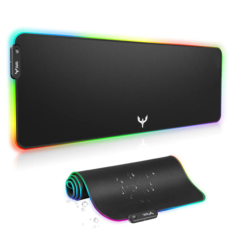 [Australia - AusPower] - Blade Hawks RGB Gaming Mouse Pad, Extra Large Extended Soft LED Mouse Pad, Anti-Slip Rubber Base, Computer Keyboard Mousepad Mat (31.5 x 12 Inch) Black 