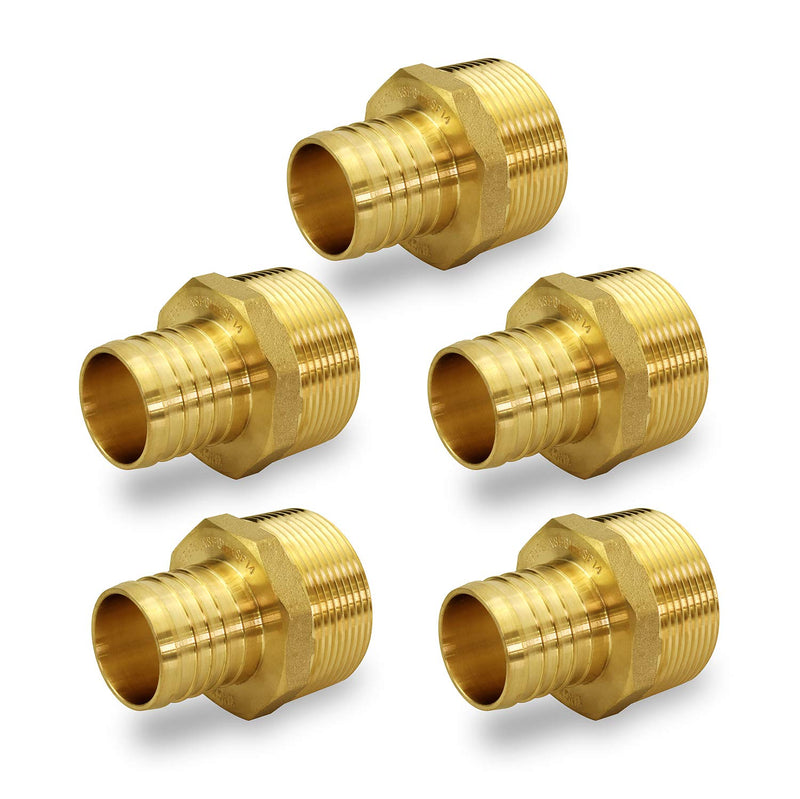 [Australia - AusPower] - Supply Giant FQNB3410-5 PEX Barb x Male Pipe Thread Adapter Fitting, 3/4 x 1, Brass 