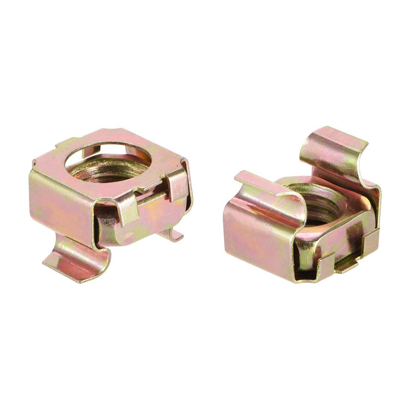 [Australia - AusPower] - uxcell M10 Cage Nuts for Server Rack Cabinet, Carbon Steel Yellow Zinc Plated, Pack of 20 