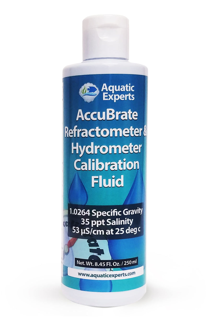 [Australia - AusPower] - Aquatic Experts AccuBrate Refractometer and Hydrometer Salinity Calibration Fluid – Solution to Accurately Calibrate Refractometer and Hydrometer for Testing Natural Saltwater or Synthetic Sea Water 250 ml 