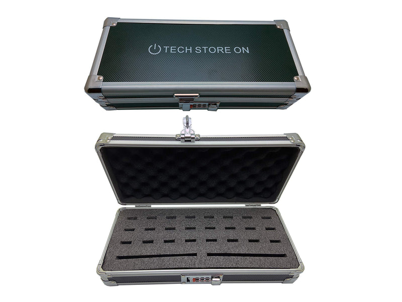 [Australia - AusPower] - Flash USB Thumb Drive Case Memory CardElectronic Accessories Storage Organizer Bag Secure Combination Lock Antistatic Shockproof Foam (Aluminum, 24 USB Slots, 2 HDD Slots) 