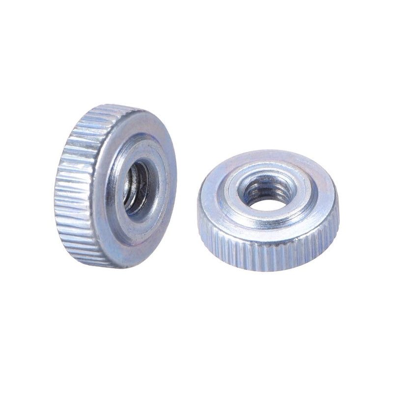 [Australia - AusPower] - uxcell Round Knurled Thumb Nuts Conector Lock Adjusting Nuts, M4 Female Threaded Thin Type, Blue Zinc Plating, Pack of 10 