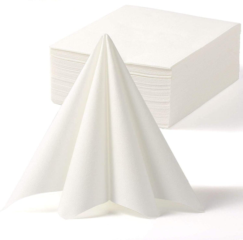 [Australia - AusPower] - LEKOCH Disposable Guest Towel Linen Feel White Weddings Napkin,Air-laid Napkins, Paper Hand Towels for Valentine's Day,Weddings, Kitchen, Parties 16" x 16" (50 Pack) 