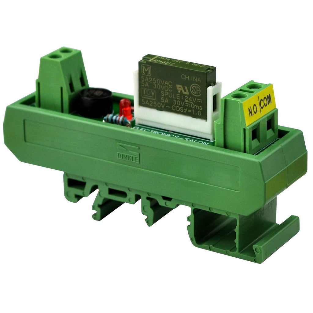 [Australia - AusPower] - Electronics-Salon AC/DC 24V Slim DIN Rail Mount 5Amp SPST-NO Power Relay Interface Module, PA1a-24V. 