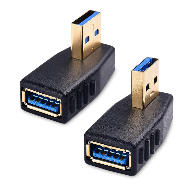 [Australia - AusPower] - Cable Matters Combo-Pack 90 Degree Left and Right Angle USB Adapter Gender Changer 