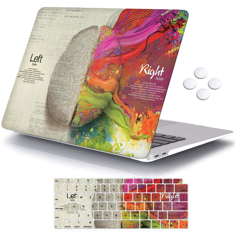 [Australia - AusPower] - iCasso MacBook Air 13 Inch Case 2020 2019 2018 Release A2179/A1932 with Retina Display Touch ID, Durable Hard Plastic Shell Case and Keyboard Cover Compatible Newest MacBook Air 13 - Left Right Brain 