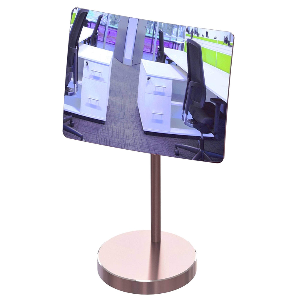 [Australia - AusPower] - Desk and Cubicle Mirror to See Behind You, Rose-Gold Stand with Detachable Wide Angle Real Glass Mirror, Small & Discrete, Beautiful Design, Perfect Curvature for an exceptionally Clear View 
