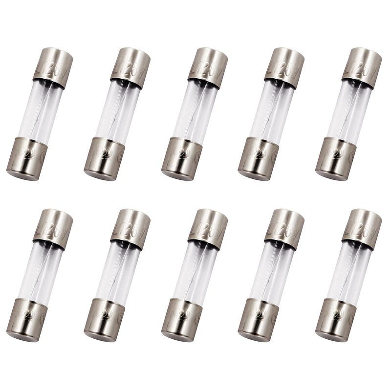 [Australia - AusPower] - SIXQJZML 10 Pack F5AL Fast-Blow Fuse 5A 5amp 125V Glass Fuses 0.2 x 0.78 Inch / 5 x 20 mm (125Volt) (F5A) 