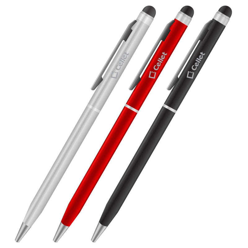 [Australia - AusPower] - Cellet Stylus, 3 Pieces Pack Compatible for Samsung Galaxy Tablet S4 S3 S2 Tab A, E, and Apple iPad, iPad Air, iPad Pro, iPad Mini 4/3/2/1 Executive Ultra Thin Touch Screen Stylus (3 Pieces) 