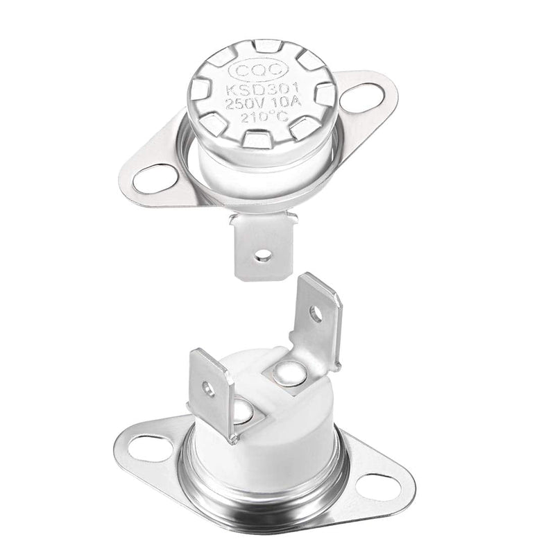 [Australia - AusPower] - uxcell KSD301 Thermostat 210°C/410°F 10A Normally Closed N.C Adjust Snap Disc Temperature Switch 2pcs 