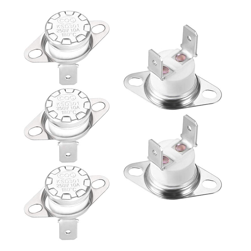[Australia - AusPower] - uxcell KSD301 Thermostat 180°C/356°F 10A Normally Closed N.C Adjust Snap Disc Temperature Switch for Microwave,Oven,Coffee Maker 5pcs 