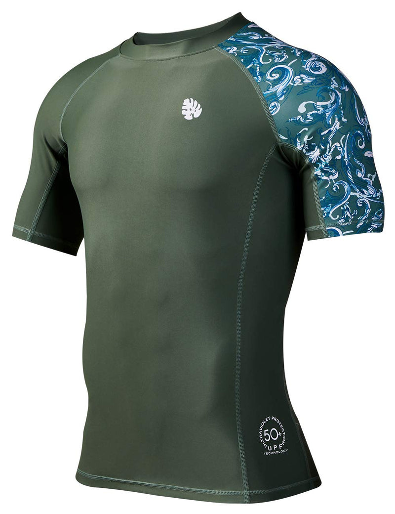 [Australia - AusPower] - HUGE SPORTS Men's Splice UV Sun Protection UPF 50+ Skins Rash Guard Short Sleeves Splash X-Small 