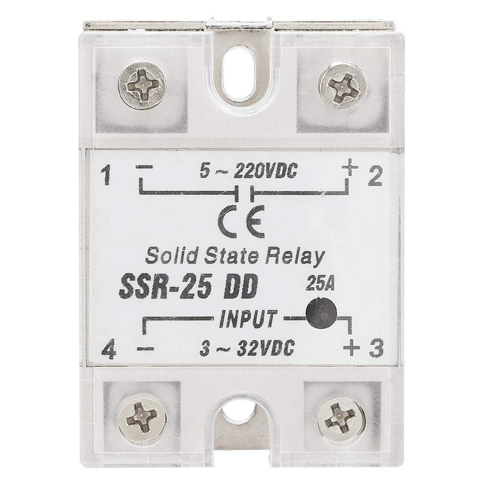 [Australia - AusPower] - SSR-25 DD Solid State Relay, 25A 5-220VDC Solid State Relay Module Compact Size & High Reliability For Industrial Automatic Process 