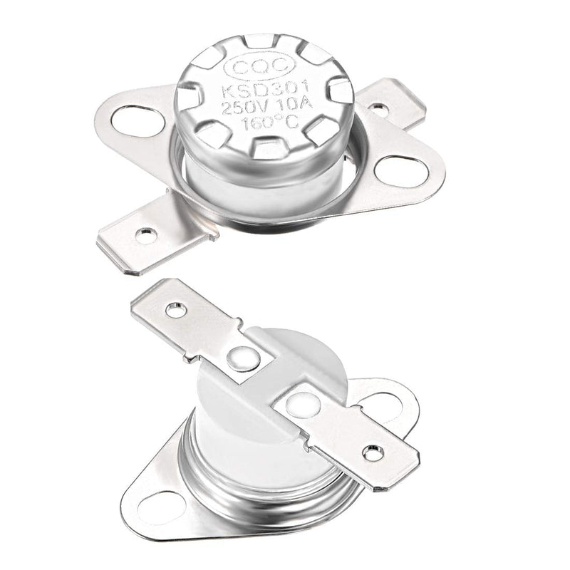 [Australia - AusPower] - uxcell KSD301 Thermostat 160°C/320°F 10A Normally Closed N.C Adjust Snap Disc Temperature Switch for Microwave,Oven,Coffee Maker 2pcs 