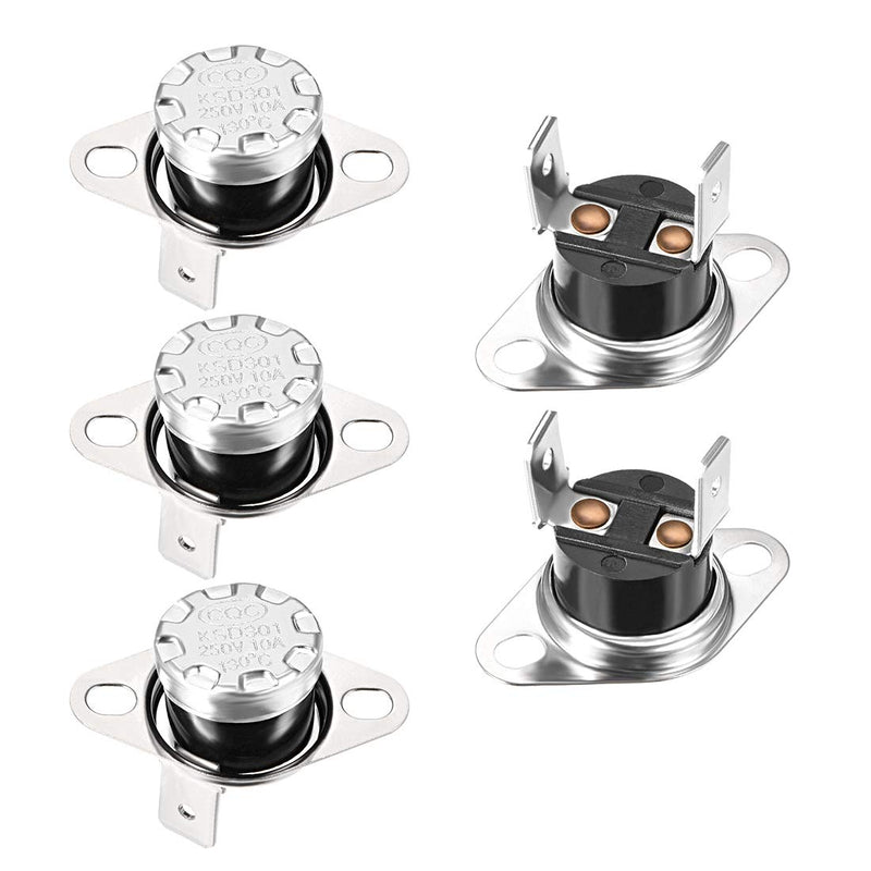 [Australia - AusPower] - uxcell KSD301 Thermostat 130°C/266°F Normally Closed N.C Adjust Snap Disc Temperature Switch for Microwave,Oven,Coffee Maker 5pcs 