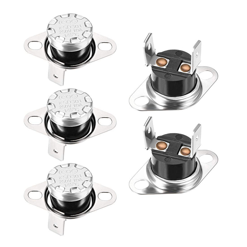 [Australia - AusPower] - uxcell KSD301 Thermostat 145°C/293°F 10A Normally Closed N.C Adjust Snap Disc Temperature Switch for Microwave,Oven,Coffee Maker 5pcs 