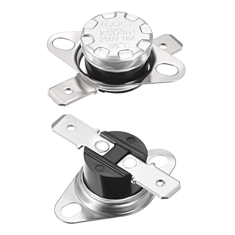 [Australia - AusPower] - uxcell KSD301 Thermostat 85°C/185°F 10A Normally Open N.O Adjust Snap Disc Temperature Switch 2pcs 