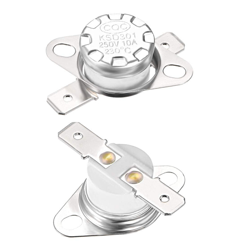 [Australia - AusPower] - uxcell KSD301 Thermostat 230°C/446°F 10A Normally Closed N.C Adjust Snap Disc Temperature Switch for Microwave,Oven,Coffee Maker 2pcs 