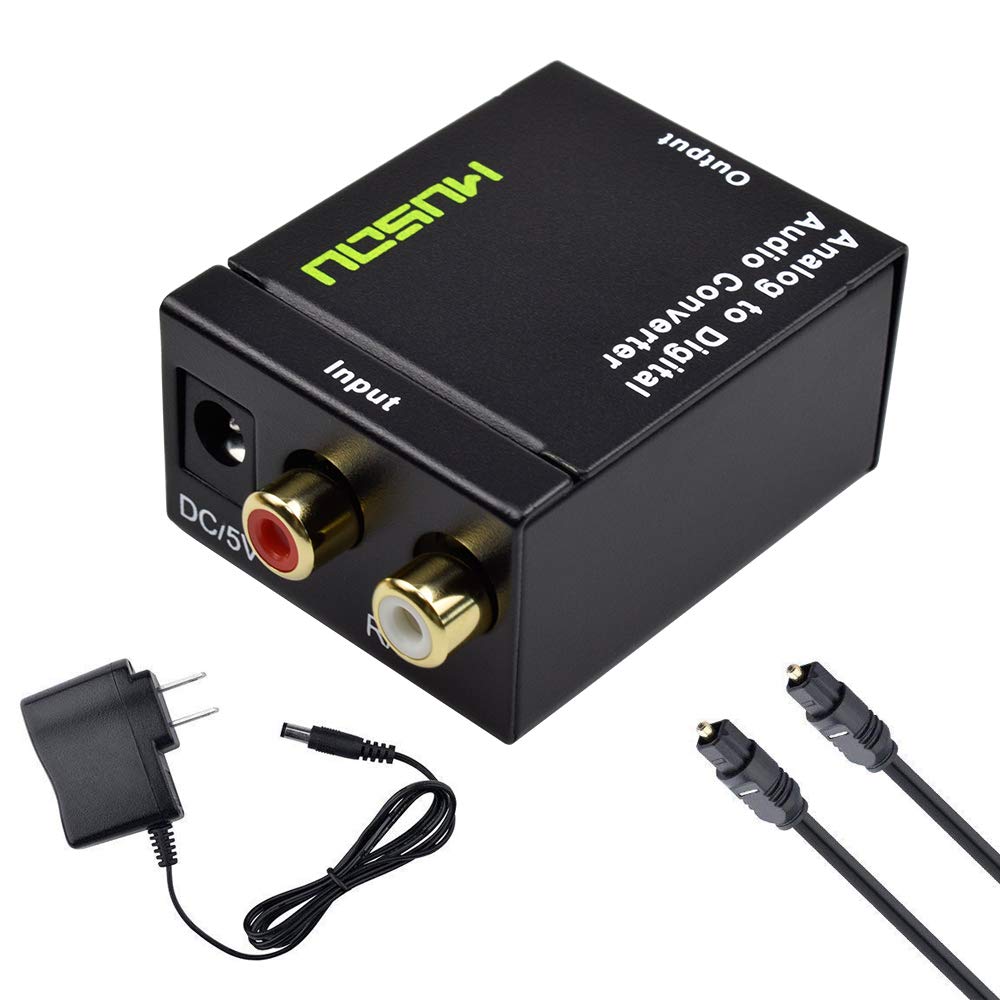 [Australia - AusPower] - Musou RCA Analog to Digital Optical Toslink Coaxial Audio Converter Adapter with Optical Cable Power Adapter 