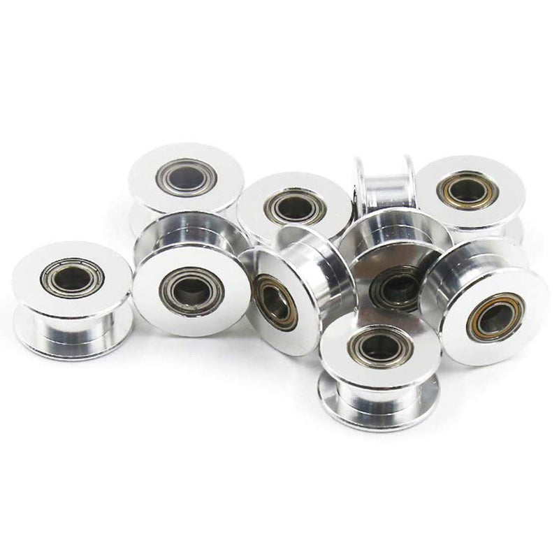 [Australia - AusPower] - LC LICTOP 2GT Aluminum Timing Belt Idler Pulley GT2 5mm Bore 6mm Width Toothless for 3D Printer Timing Belt,Pack of 10 