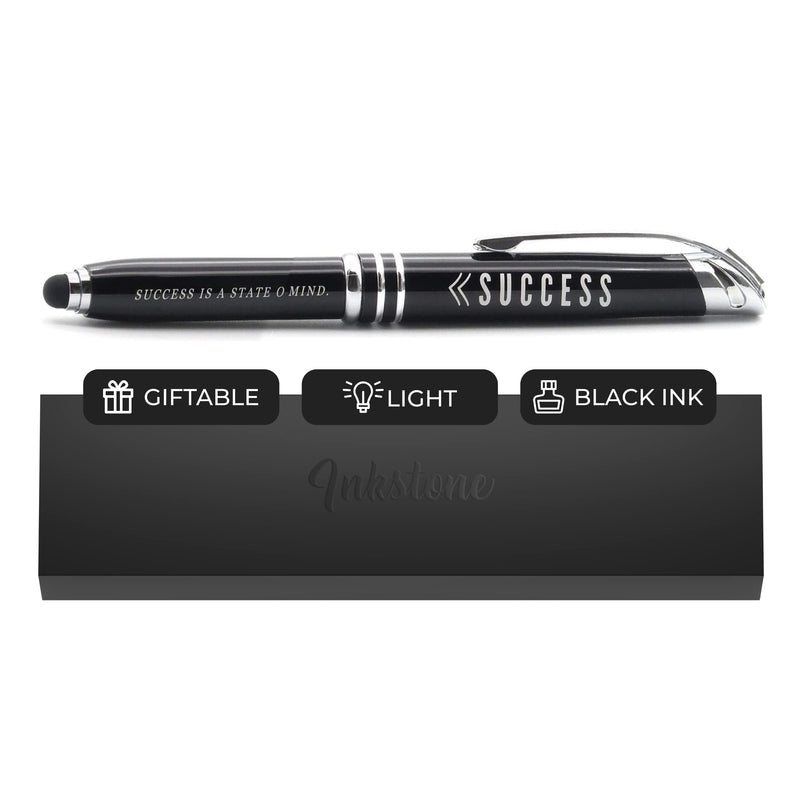 [Australia - AusPower] - Inkstone Success Motivational Business Penlight with Illuminated Writing Tip and Stylus Black - Success 