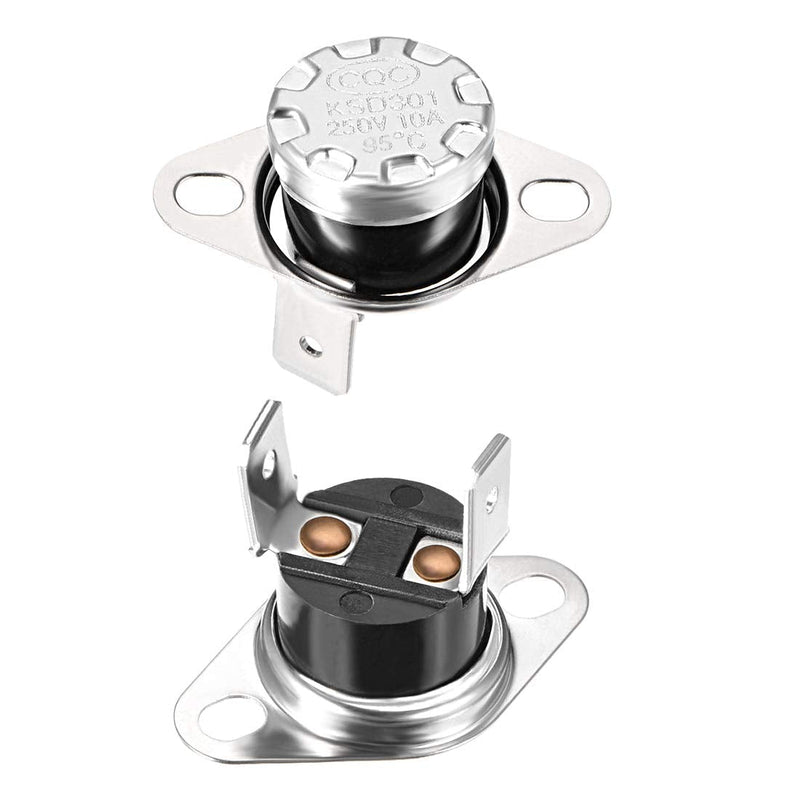 [Australia - AusPower] - uxcell KSD301 Thermostat 95°C/203°F 10A N.C Adjust Snap Disc Temperature Switch for Microwave,Oven,Coffee Maker 2pcs 