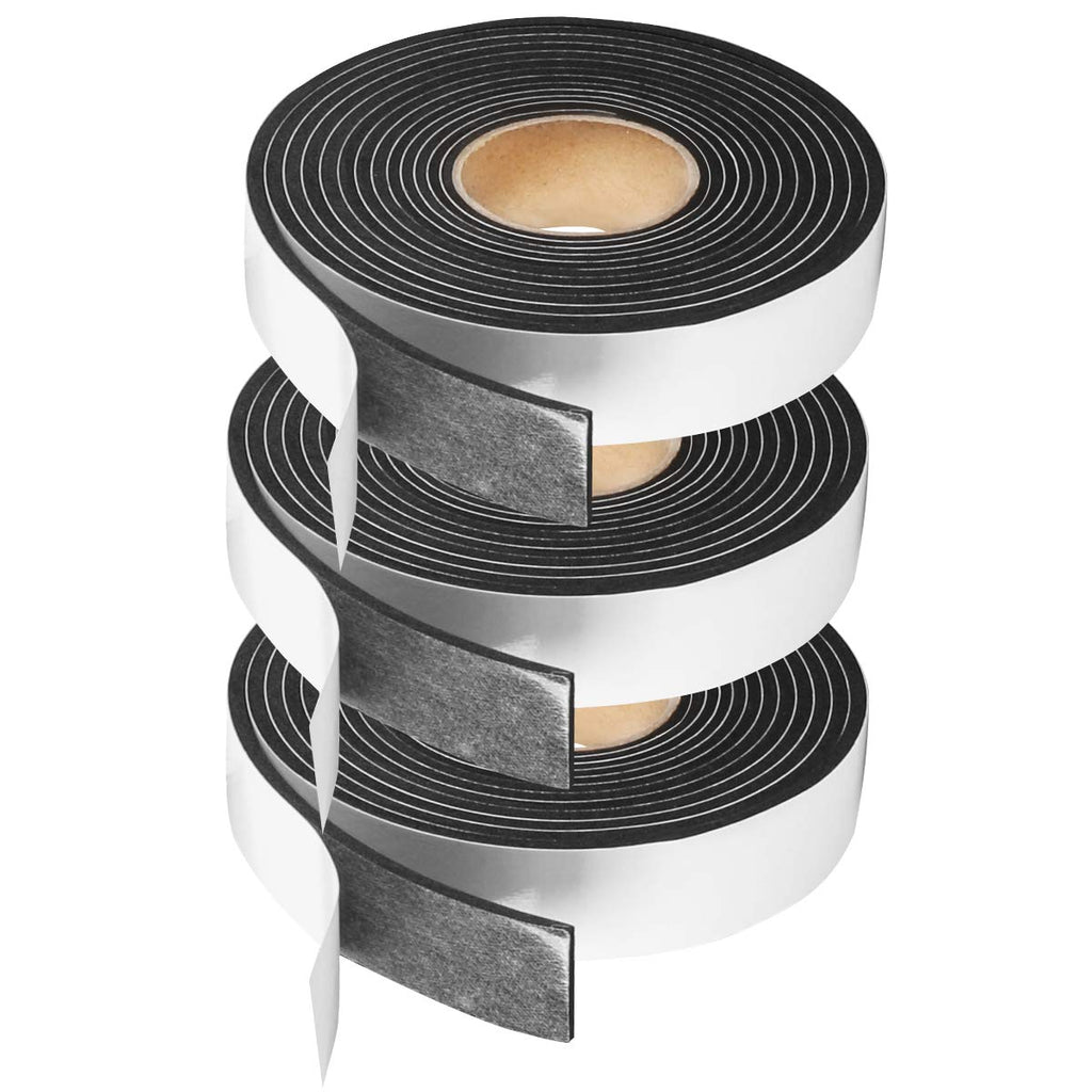[Australia - AusPower] - Foam Tape Weather Stripping Window Seal,1"Wx1/8"T High Density Seal Strip,Adhesive Closed Cell Weather Strip(Total 30FT,Black) 1"W x 1/8"T x 30FT 