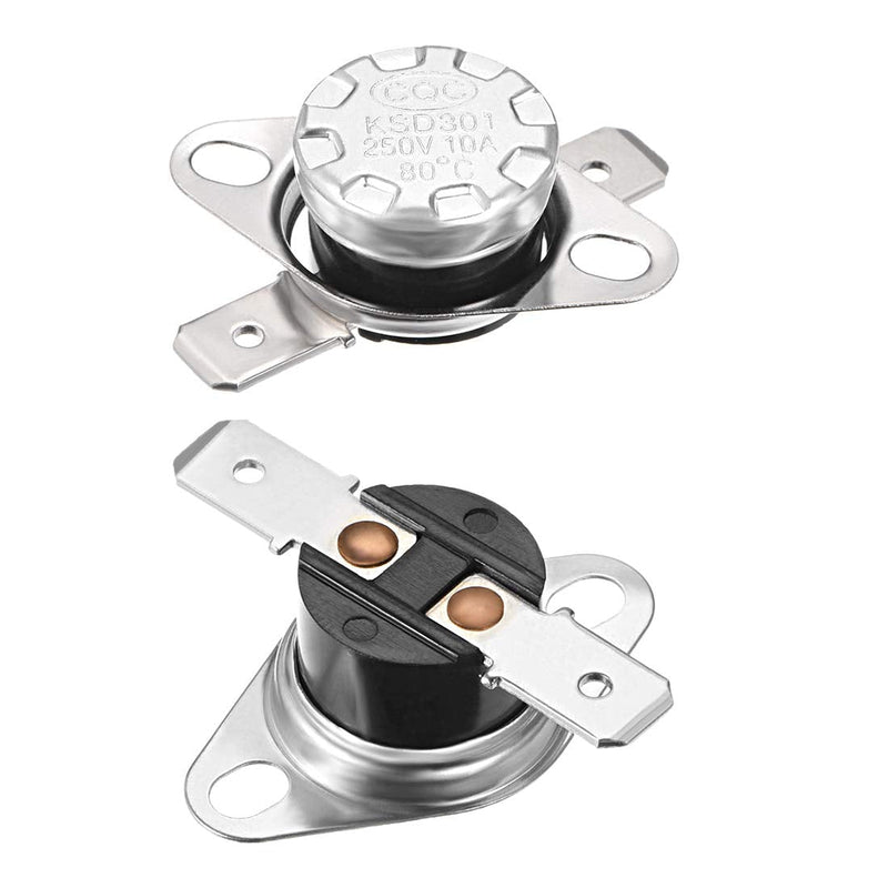 [Australia - AusPower] - uxcell KSD301 Thermostat 80°C/176°F 10A Normally Closed N.C Adjust Snap Disc Temperature Switch for Microwave,Oven,Coffee Maker 2pcs 