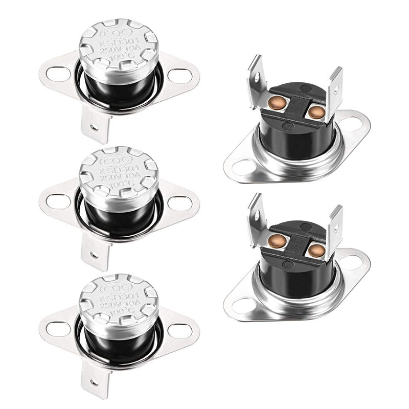 [Australia - AusPower] - uxcell KSD301 Thermostat 100°C/212°F Normally Closed N.C Adjust Snap Disc Temperature Switch for Microwave,Oven,Coffee Maker 5pcs 