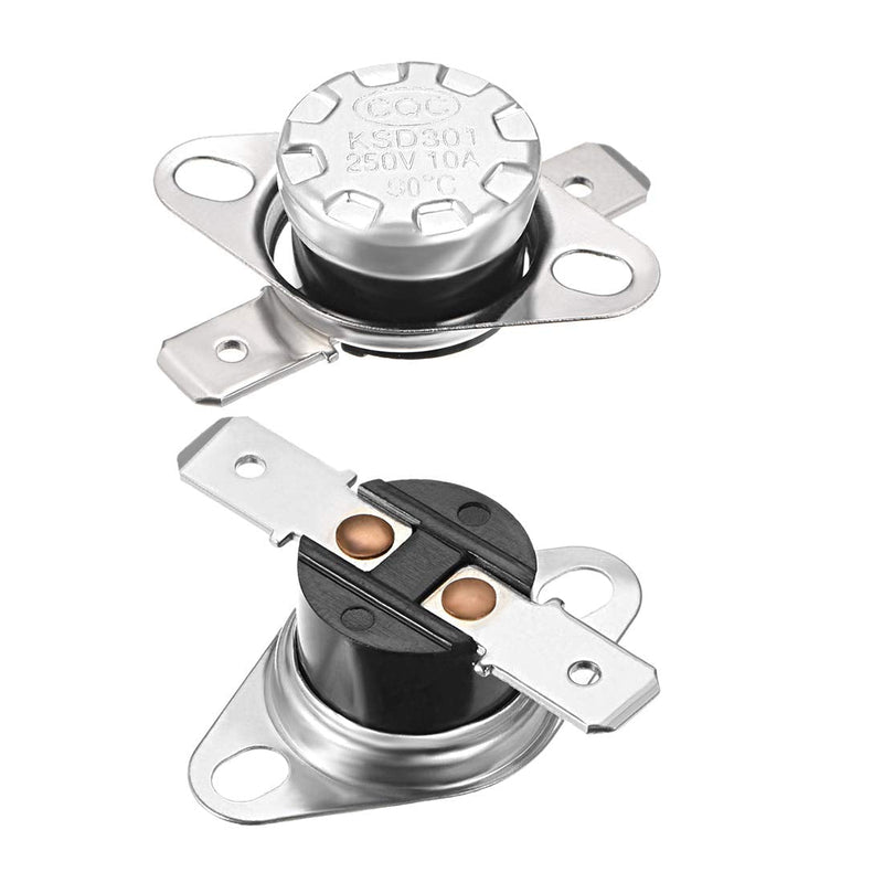 [Australia - AusPower] - uxcell KSD301 Thermostat 90°C/194°F 10A Normally Closed N.C Adjust Snap Disc Temperature Switch for Microwave,Oven,Coffee Maker 2pcs 