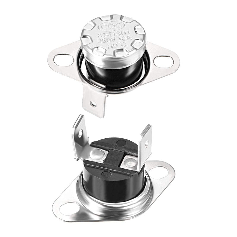 [Australia - AusPower] - uxcell KSD301 Thermostat 110°C/230°F 10A N.C Adjust Snap Disc Temperature Switch for Microwave,Oven,Coffee Maker 2pcs 