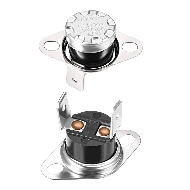[Australia - AusPower] - uxcell KSD301 Thermostat 85°C/185°F 10A N.C Adjust Snap Disc Temperature Switch for Microwave,Oven,Coffee Maker 2pcs 