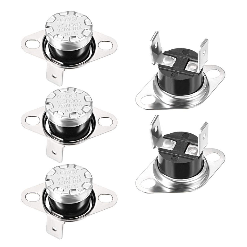 [Australia - AusPower] - uxcell KSD301 Thermostat 110°C/230°F 10A Normally Closed N.C Adjust Snap Disc Temperature Switch for Microwave Oven Coffee Maker 5pcs 
