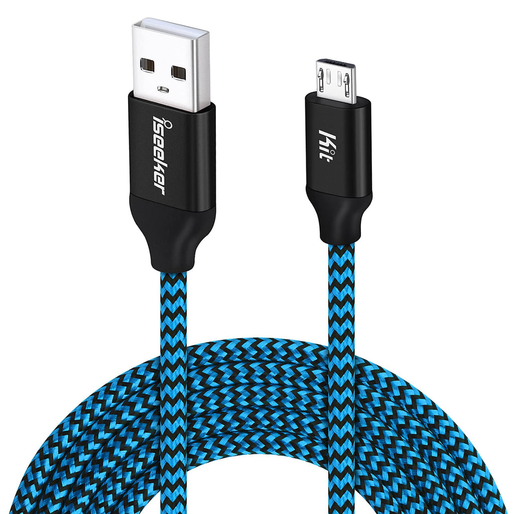 [Australia - AusPower] - Micro USB Charger Cable, [15 Ft] Durable Extra Long USB 2.0 Charge Cord Compatible for Android/Windows/Smartphones/Samsung/HTC/Motorola/Nokia/LG/Tablet and More(Blue) blue 15 Feet 