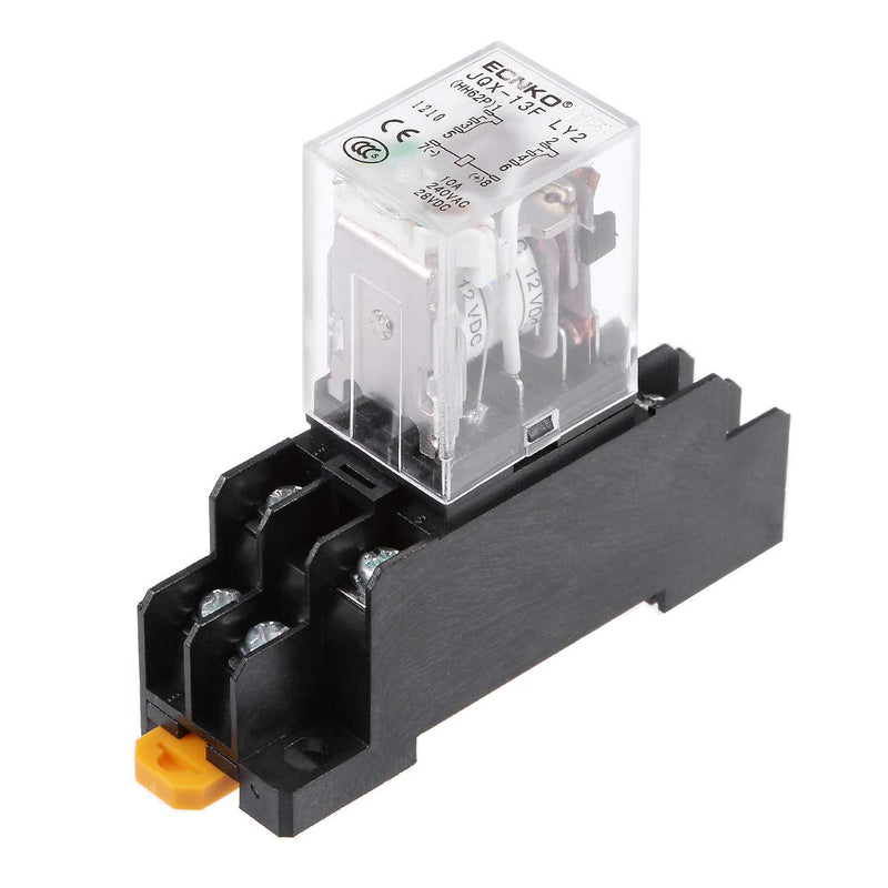 [Australia - AusPower] - uxcell JQX-13F DC 12V Coil DPDT 8 Pins Green Light Electromagnetic Power Relay + Socket 
