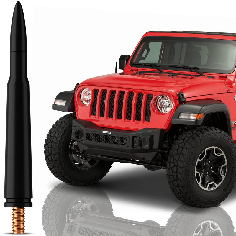 [Australia - AusPower] - Bullet Antenna Mast for Jeep Wrangler JK JL Gladiator 2007-2022 - Highly Durable Premium Truck Antenna - Car Wash-Proof Radio Antenna for FM AM - Best Jeep Wrangler Accessories for Men & Women 