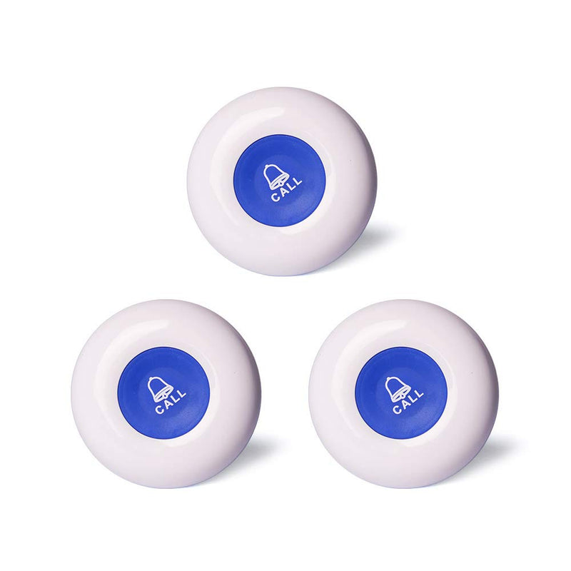 [Australia - AusPower] - Wireless Call Buttons for Caregiver Pager and Restaurant Pager Extra Transmitter Button 3 PCS Waterproof(Need to Be Paired with Receiver to Work) 