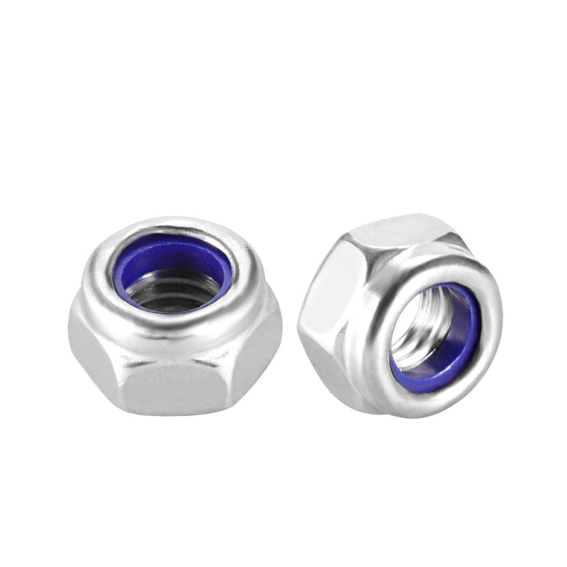 [Australia - AusPower] - uxcell M5 x 0.8mm Nylon Insert Hex Lock Nuts, 304 Stainless Steel, Plain Finish, Pack of 10 