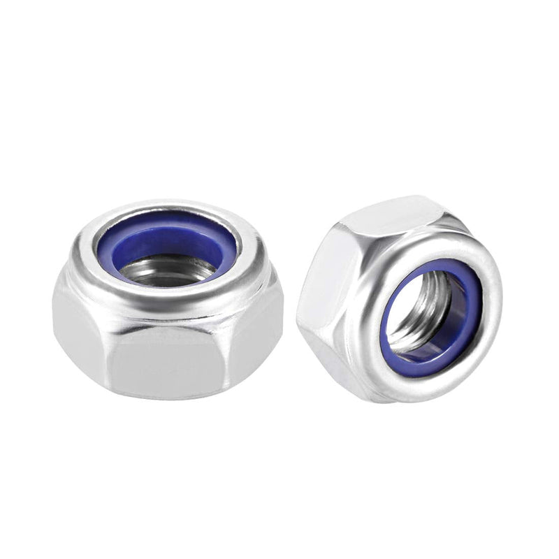 [Australia - AusPower] - uxcell M10 x 1.5mm Nylon Insert Hex Lock Nuts, 304 Stainless Steel, Plain Finish, Pack of 4 