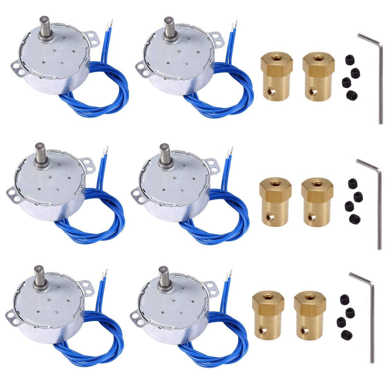 [Australia - AusPower] - 6PCS Turntable motor Synchronous Synchron Motor 50/60Hz AC 100~127V CCW/CW 4W 2.5-3RPM/MIN CCW/CW with 7mm Flexible Coupling Connector For Cup Turner,Hand-Made, School Project, Model (2.5-3RPM) 
