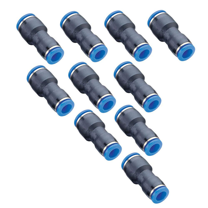 [Australia - AusPower] - Avanty Plastic Push to Connect Tube Fitting, Reducing Union Straight, 8mm Tube OD x 6mm Tube OD (Pack of 10) 8mm OD x 6mm OD 