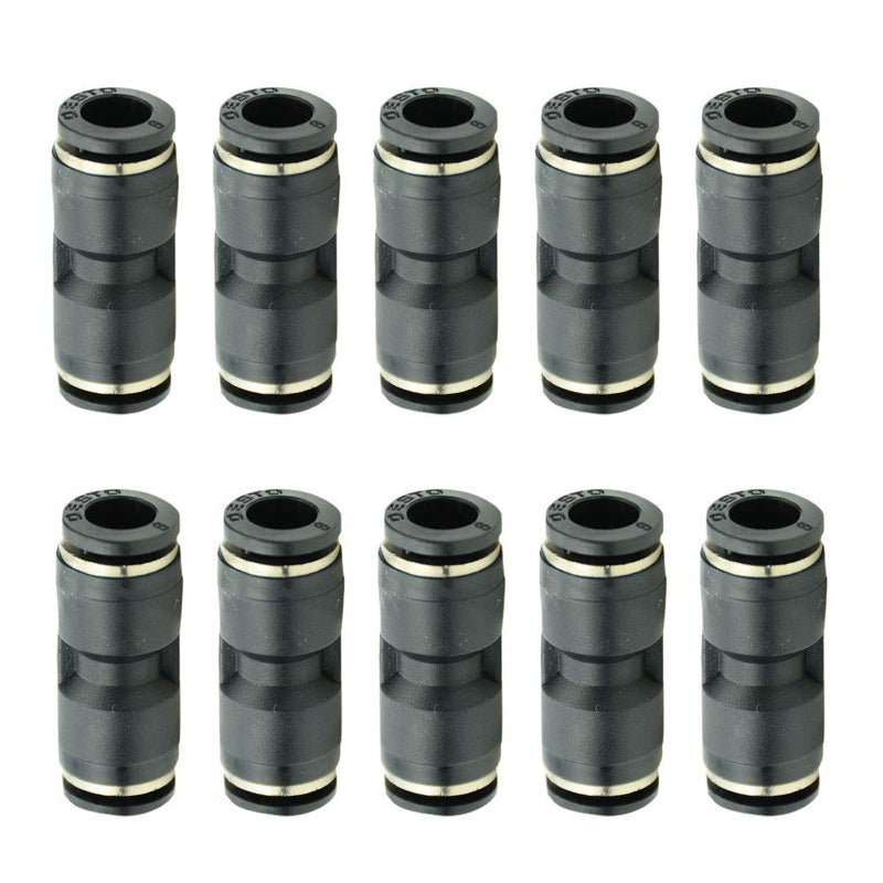 [Australia - AusPower] - Beduan Push to Connect Air Fitting, 6mm x 6mm Tube OD Pneumatic Plastic Air Compressor Tubing Fitting Straight Connect (Pack of 10) 