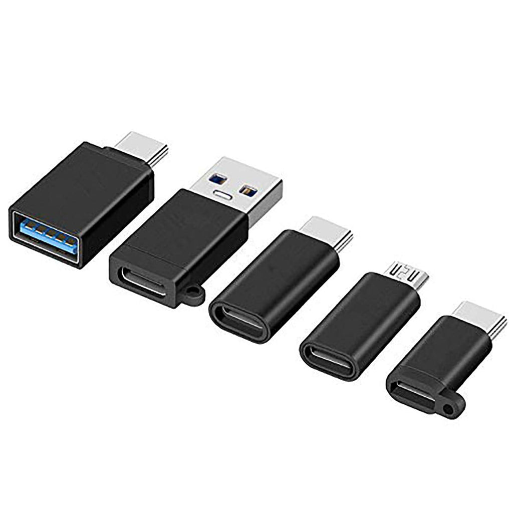 [Australia - AusPower] - USB Type C Adapter,Micro USB to USB C Adapter,USB Type C to USB-A, USB C to USB 3.0 Adapter,for Google Pixel and more-5Pack Black 