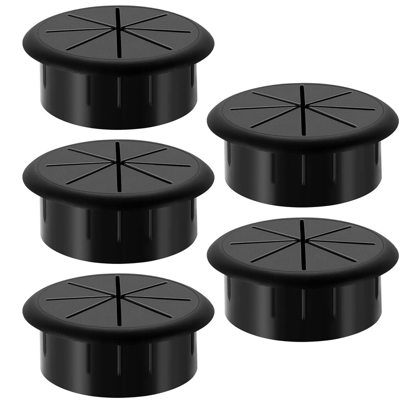 [Australia - AusPower] - HYCC 5 Pack 2 Inch Flexible Desk Grommet,Organize Wires and Cables on Office Equipment, Computer Components, Entertainment Systems Effectively - Color: Black 2 Inch-Black 