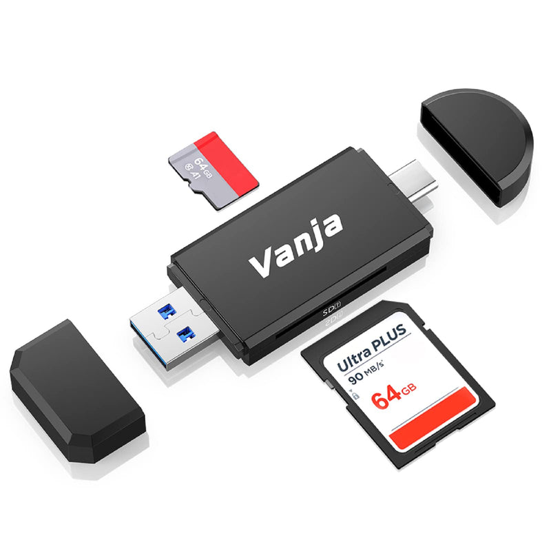 [Australia - AusPower] - Vanja USB Type C SD Card Reader, USB 3.0 Micro SD Card Reader Adapter Used for SD-3C SD Micro SD TF SDXC SDHC MMC RS-MMC Micro SDXC Micro SDHC UHS-I 