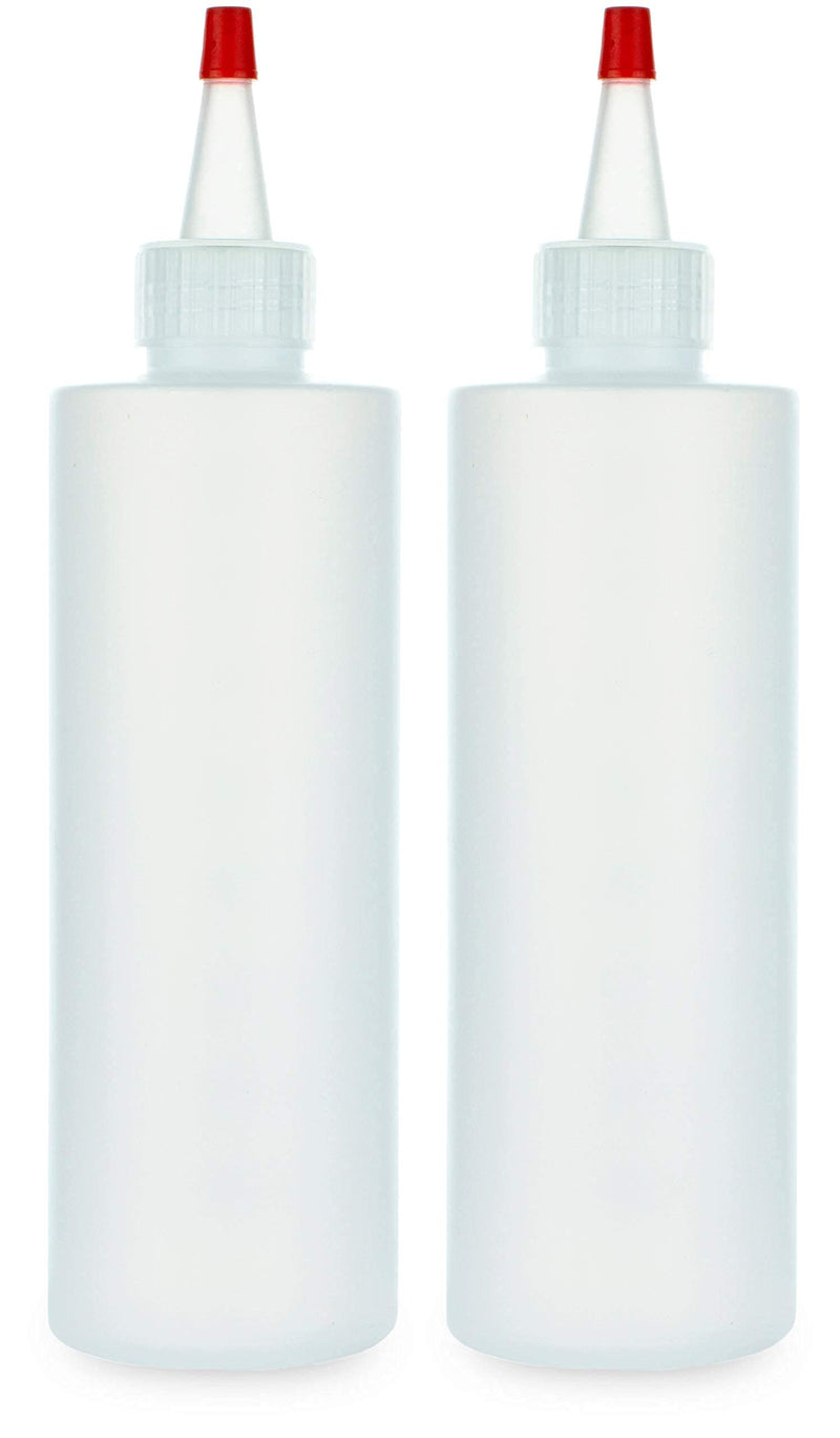 [Australia - AusPower] - Condiment Squeeze Bottles, 8 OZ Empty Squirt Bottle, Red Top Cap, Leak Proof - for Ketchup, Mustard, Syrup, Sauces, Dressing, Oil, Arts & Crafts, BPA FREE Plastic - Perfect for Kitchen - 2 PACK Pack of 2 